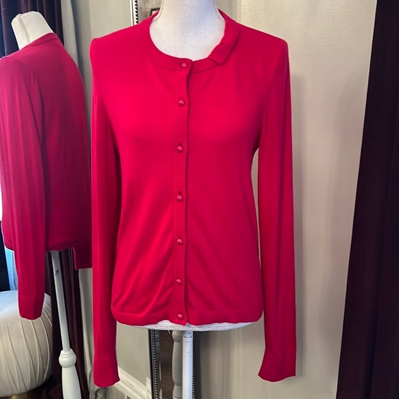 kate spade Sweaters - Kate Spade Pink Bow Neck Cardigan With Buttons Size Medium